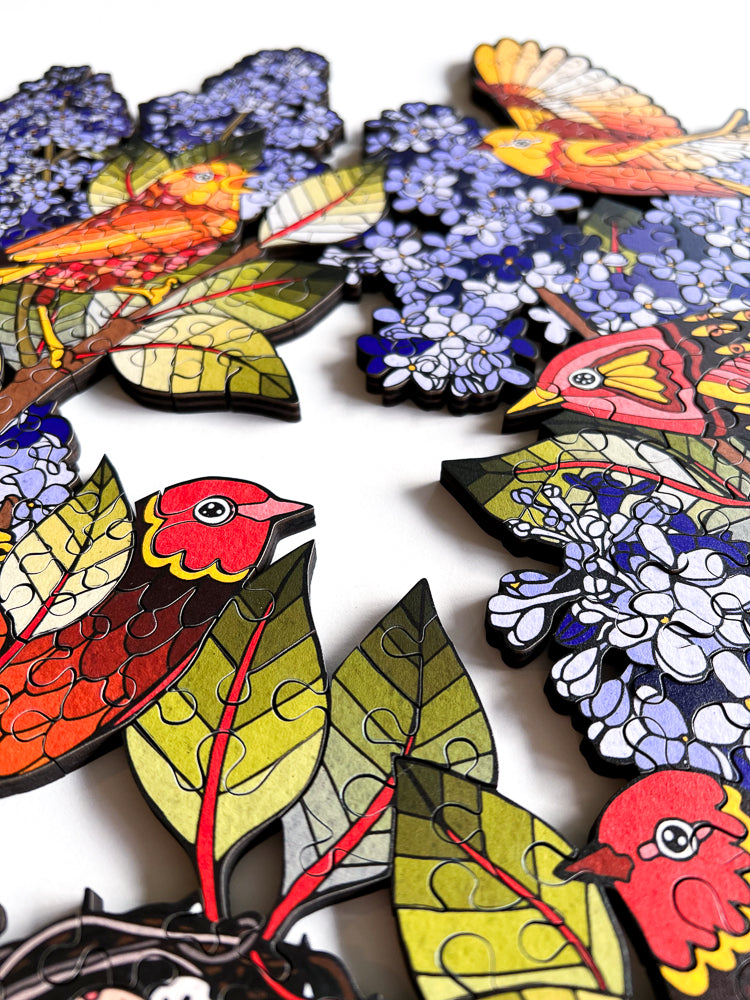 Songbirds Wood Jigsaw Puzzle - Puzzle Lab